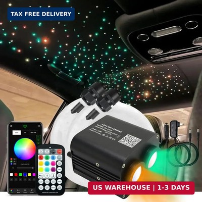 AKEPO 20W Dual Color Twinkle Fiber Optic Starlights Headliner Lights Kit, Dual-H