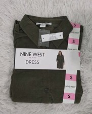 Nine West Women's Side Seam Pockets Soft Comfortable Cotton Dress Small