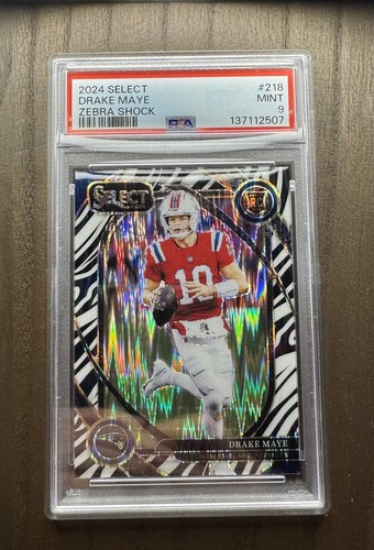 2024 Drake Maye Select Zebra Shock CLUB LEVEL Rookie RC #218 PSA 9 🔥 - Picture 1 of 2