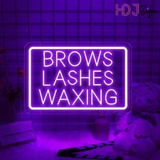 BROWS LASHES WAXING Neon Sign Custom 3D Engraving LED Lamp Beauty Shop Decor