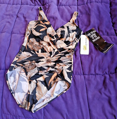 MIRACLESUIT ESTILO ONE PIECE BATHING SUIT SZ 14 NEW WITH ALL TAGS