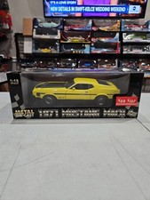 Rare Yellow 1971 Mustang Mach 1 Sun Star Metal Die Cast Car Shipped - 118