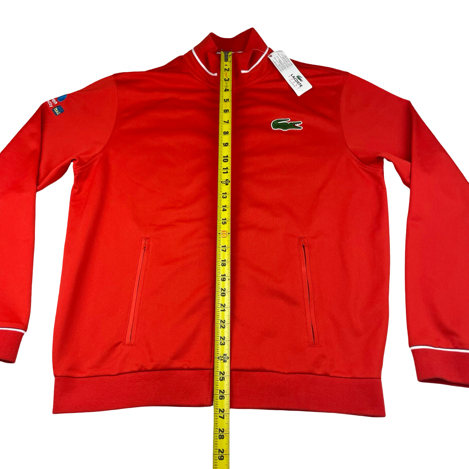 NEW Lacoste Sport Men's Miami Open Full Zip Tennis Track Jacket Orange • Size 5 thumbnail 9