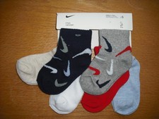 Toddler Boys NWT NIKE Socks Ankle 6prs Swooshfetti Red Blue Lightweight Ages 2-4