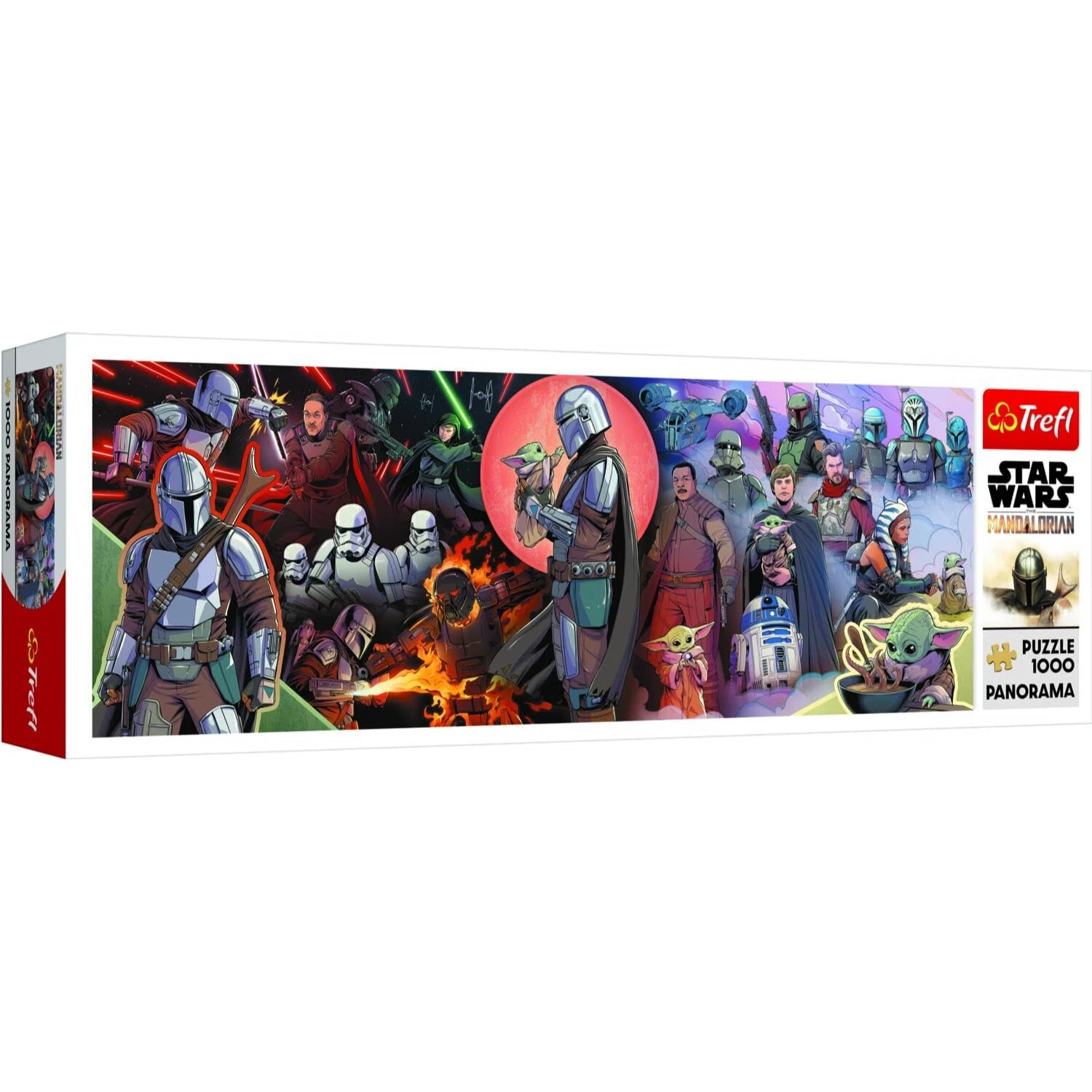 Trefl Jigsaw Puzzle Star Wars Mandalorian 1000Pcs Panorama Grogu Baby Yoda Pedro