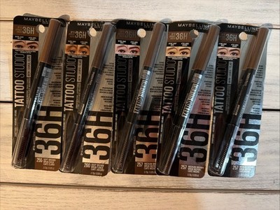 Maybelline Tattoo Studio 36H Brow Sharpenable Pencil -Assorted Browns~New~5 Pack