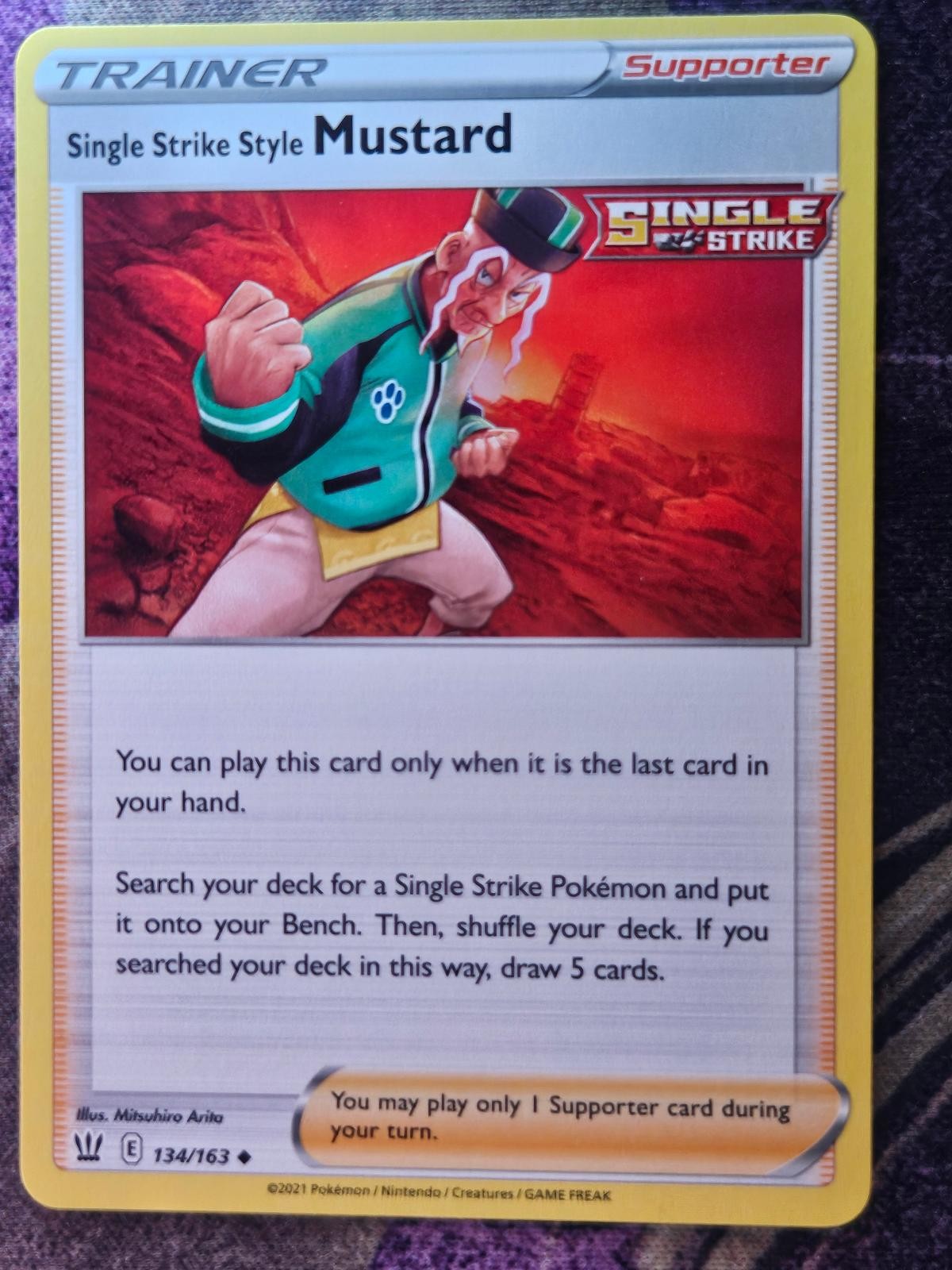 Single Strike Style Mustard 134/163 Uncommon Battle Styles Pokemon Near Mint