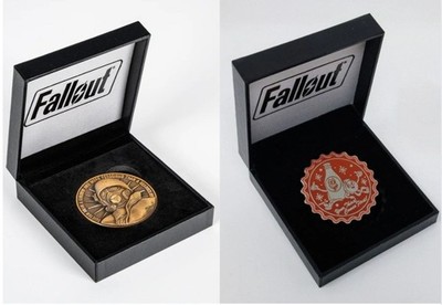 Fallout New Vegas NCR Ranger Challenge Coin & Nuka World Cap Your Thirst Coin