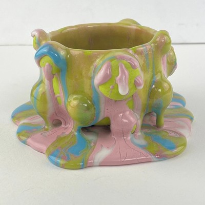 Sean Michael Gallagher Studio Pottery Bowl Artisan Handmade Cotton Candy Glaze
