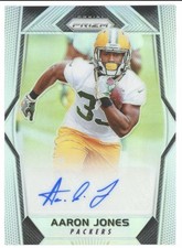 2017 Panini Prizm Rookie Autographs Aaron Jones #RA-AJN Silver Prizm (AU, RC)