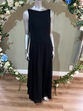 TED BAKER Maxi Dress Womens TB 2 UK 10 Black Chiffon Lined Sleeveless & Pockets
