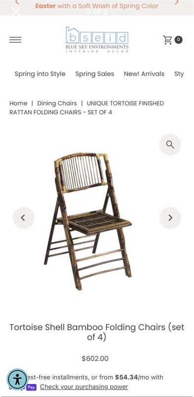 Brown Bamboo Folding Chair Medium Wood Tone Adult 34-36in H 17-18in W