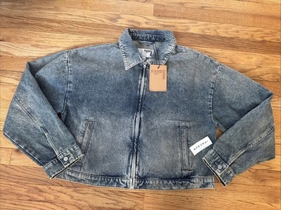 Pacsun Womens Size XL Selena Gomez Cropped Retro 90 s Jacket Acid Blue Workwear