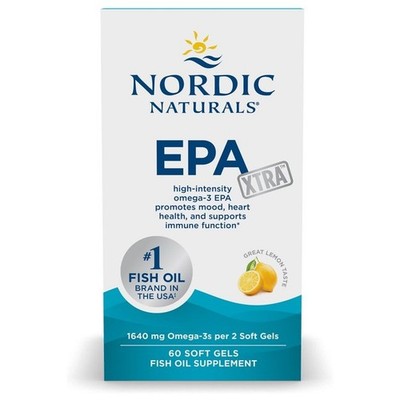 EPA Xtra 1640 mg Omega-3 60 Soft Gels - Zitronengeschmack Nordic Naturals