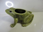 Vintage Green Brush McCoy Frog Bullfrog Planter Art Pottery Figurine Unmarked