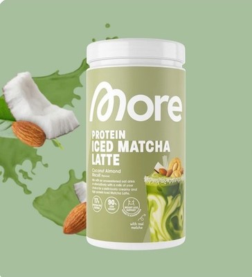 More Protein Iced Matcha Latte Coconut Almond Biscuit