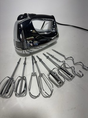 Chefmate Hand Mixer HM3000 200W Chrome w/ Attachments Beaters Dough Hooks