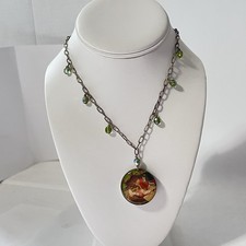 Art Nouveau Art Print Necklace Round Pendant