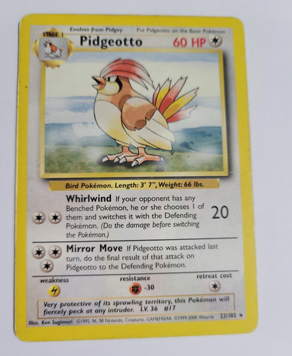 Pokémon TCG Pidgeotto 22/102 Base Set Uncommon Regular EN Stage 1 60HP 1999