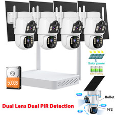 Solar Battery Powered Camera Dual Lens 10CH NVR Wireless Security Camera System