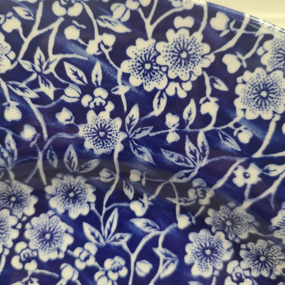 2 Churchill England Blue + White 10.5" Floral Plate Queen's Calico Chintz Cobalt - Image 2 of 4