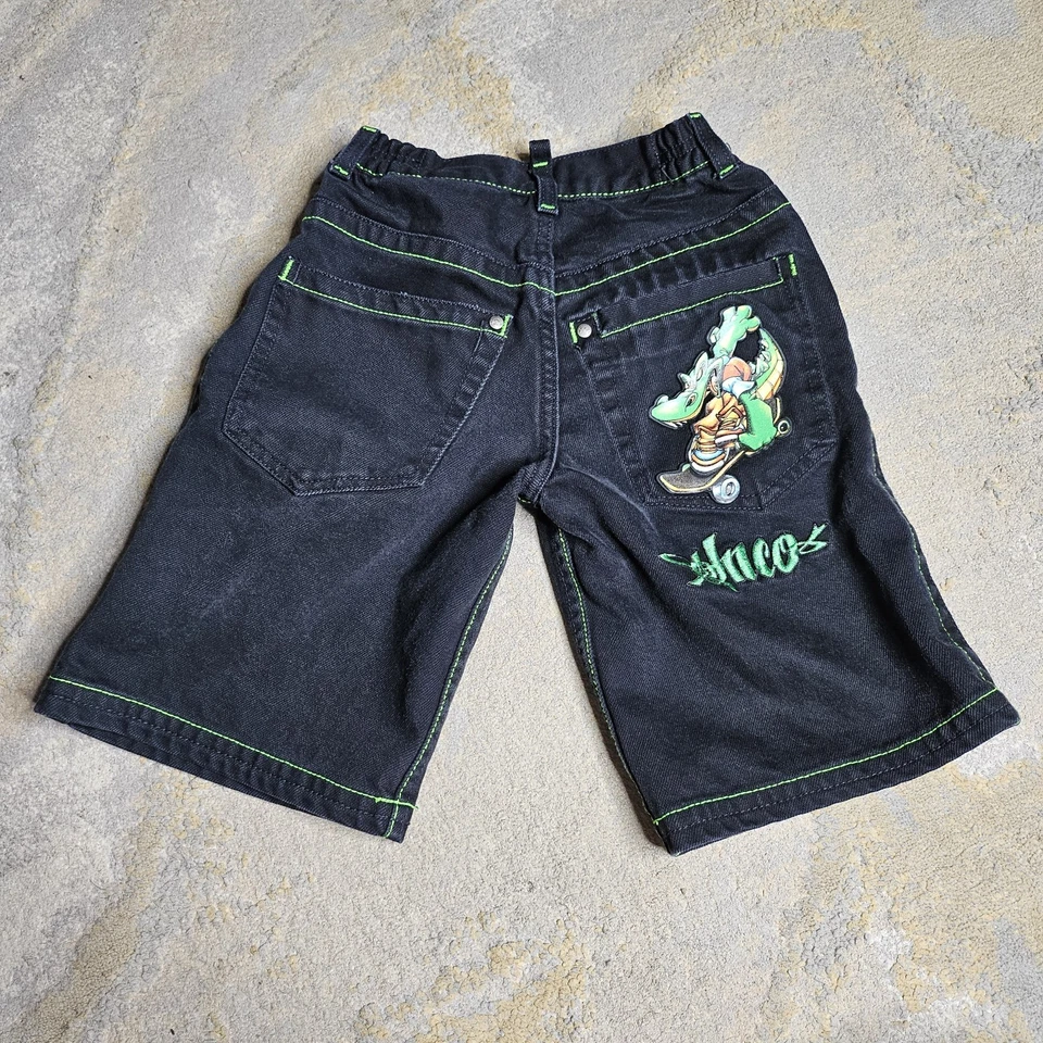 Vintage Jnco Black Denim Shorts Jean Shorts Jorts Alligator Skate Youth Size 7x - Image 2 of 4