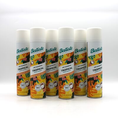 Lot of 6 Batiste Dry Shampoo TROPICAL Exotic Coconut With Keratin