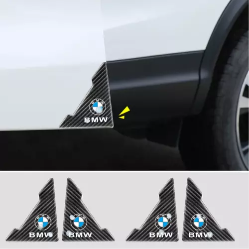 4Pcs Carbon Fiber Texture Trim Car Door Corner Anti-scratch Sticker for BMW - Picture 1 of 6
