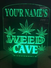 Marijuana Personalized Weed Man Cave LED Neon Light Sign Game Room ,Bar  garage