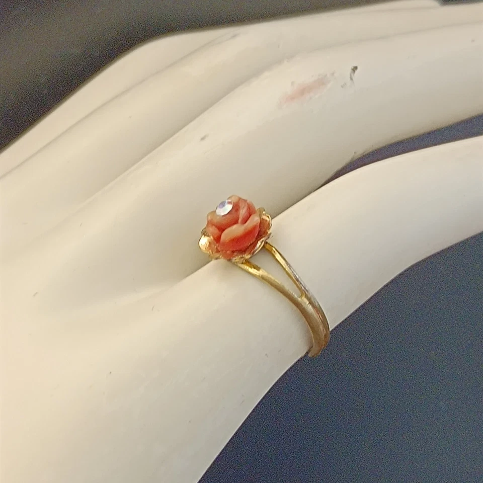 Michal Negrin Rose Ring AB Crystal Vintage Romantic Victorian Revival Dainty 6 - Image 2 of 4