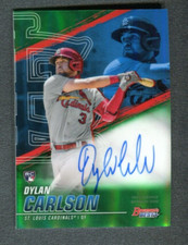 2021 Bowman's Best of '21 Autograph Green Refractor Dylan Carlson 87/99 A37 073