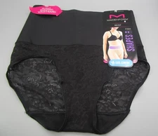 MAIDENFORM~SMALL~DM0051~Black Lace Tame Your Tummy Lace Brief Shaper