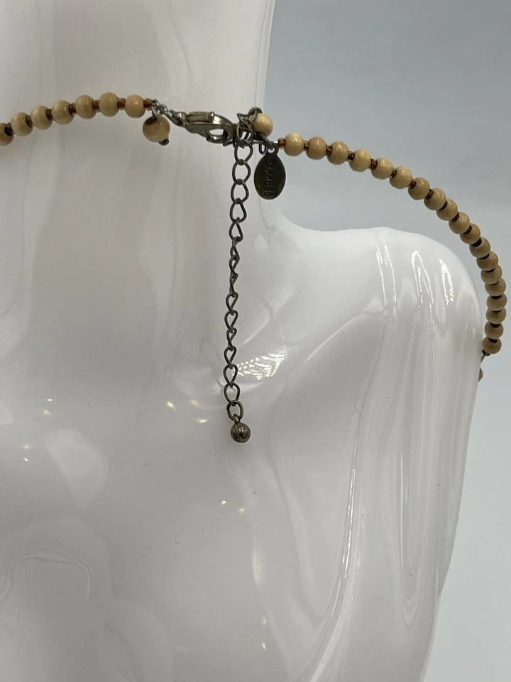 Express Boho Western Hippie Tribal Necklace With Feathers Wood Beads Charms - Image 3 of 4