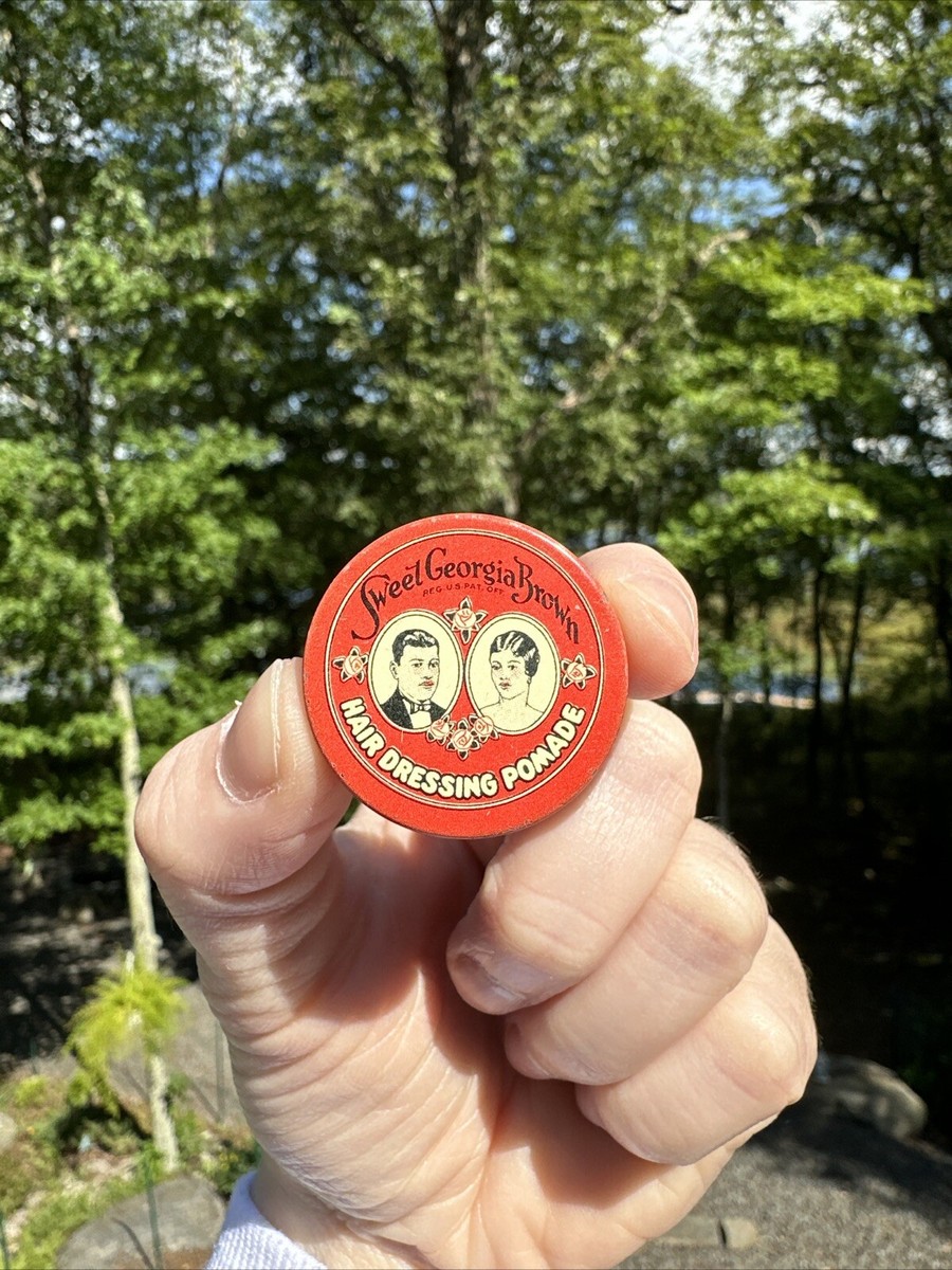 Vintage Sweet Georgia Brown Hair Dressing Pomade Empty Sample Tin