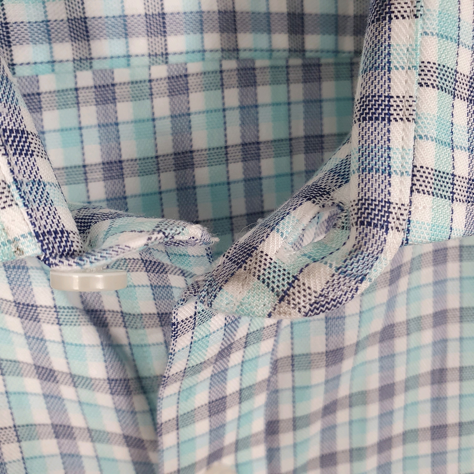 TOMMY HILFIGER Blue Check Shirt Long Sleeve Casual Mens L image 4