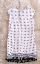 NWT Madewell Scatterblock Tassel Dress Bright Ivory XS 138 F3390