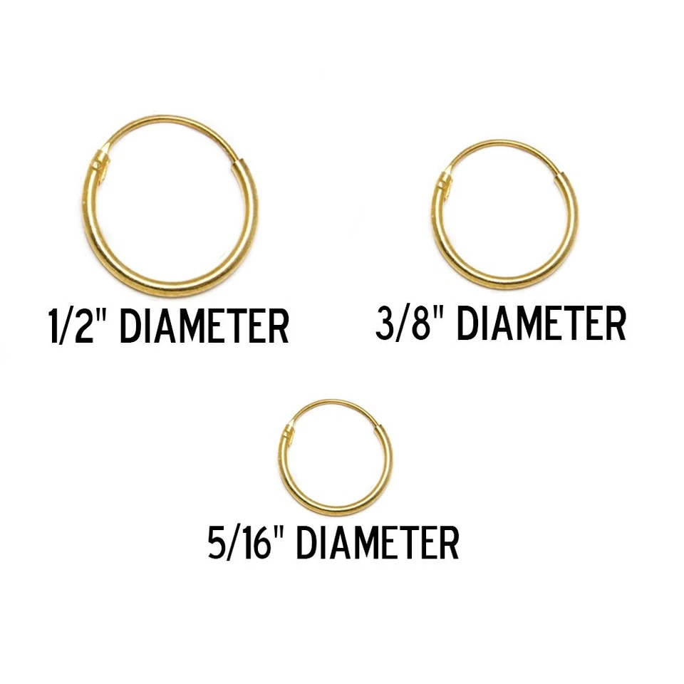 Pair of Hoop Hinged Rings for Cartilage, Nose and Lip - 3 Sizes to Choose - Image 2 of 2