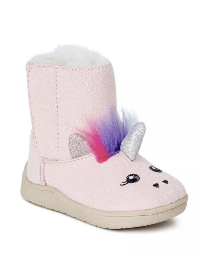 Wonder Nation Toddler Girls Pink Faux Shearling Unicorn Infants
