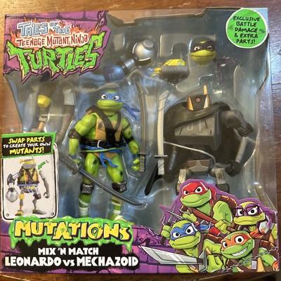 New!! Nickelodeon Tales of The TMNT Mutations Mix N' Match Leonardo vs Mechazoid