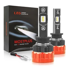 MOSTPLUS 80W 8000LM 6000K White LED Fog Light H3 Bulbs One Pair