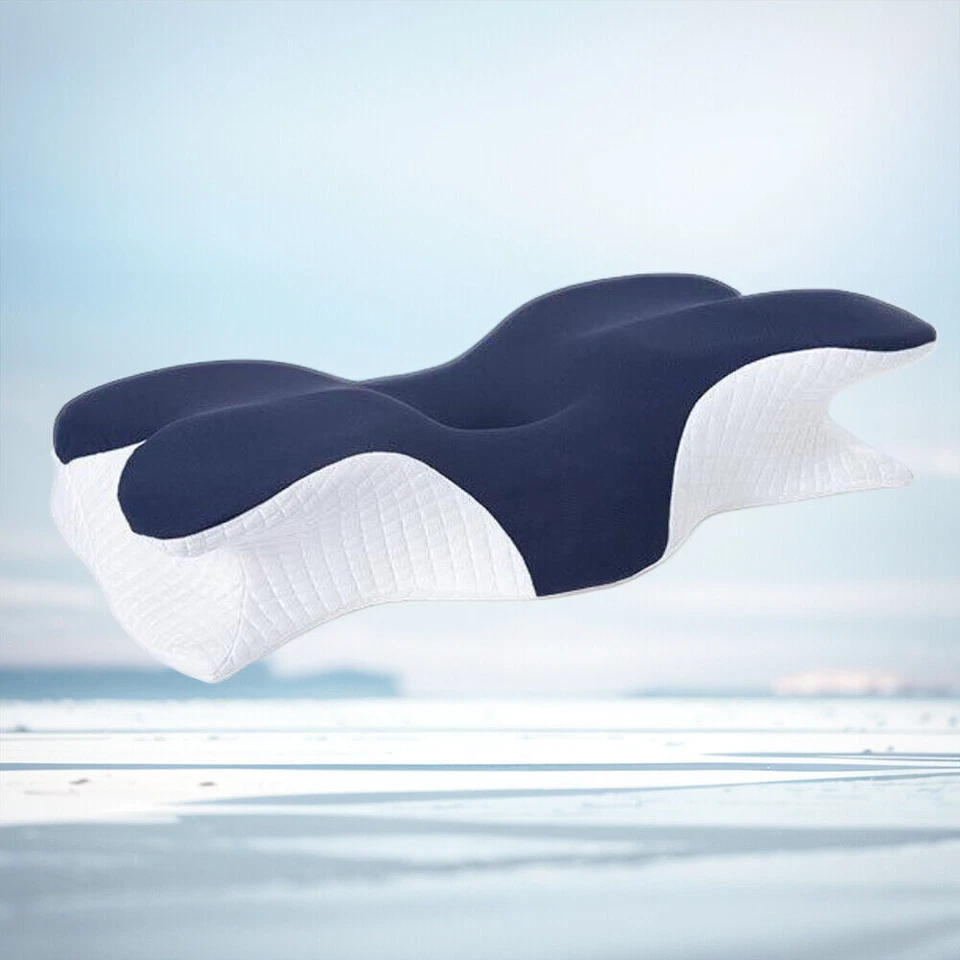 Almohadas ergonómicas de apoyo para el cuello Almohada de espuma viscoelástica cervical para aliviar el dolor de cuello Foto 3 de 4