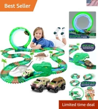 Dinosaur Glow Race Track - Fun T-Rex Playset for Kids Ages 3-8