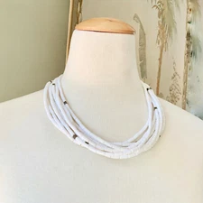 Snow white necklace Charming Charlie 8 layers 21"+ 6 extender beaded beads trend