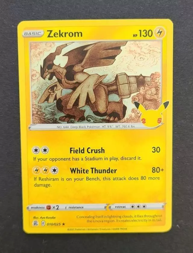 ZEKROM - 2021 Pokemon Celebrations 25th Anniversary Holo Foil Card 010/025