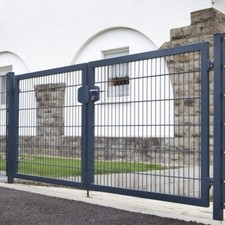 Zauntor Hoftor 2 Flg Premium Toranlage 8/6/8 Gartentor Doppelstabmatten Tor Zaun