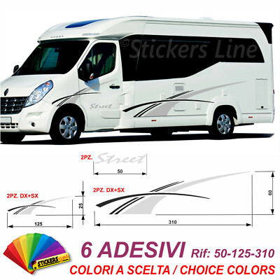 COMPLETE KIT 6 STREET motorhome stickers ark hymer laika mobilvetta adria rimor