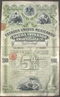 Mexico ESTADOS UNIDOS MEXICANOS BONDS 5%,  £100, 1898 uncancelled