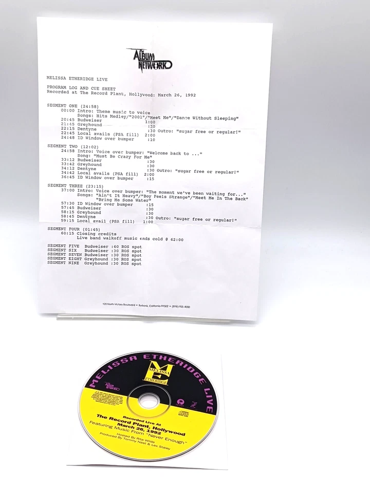 MELISSA ETHERIDGE - rare CD Radioshow (USA)