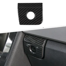 Carbon Fiber Passenger Side Storage Box Key Switch Trim For Ford Mustang 2015-20