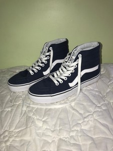 navy blue high top vans